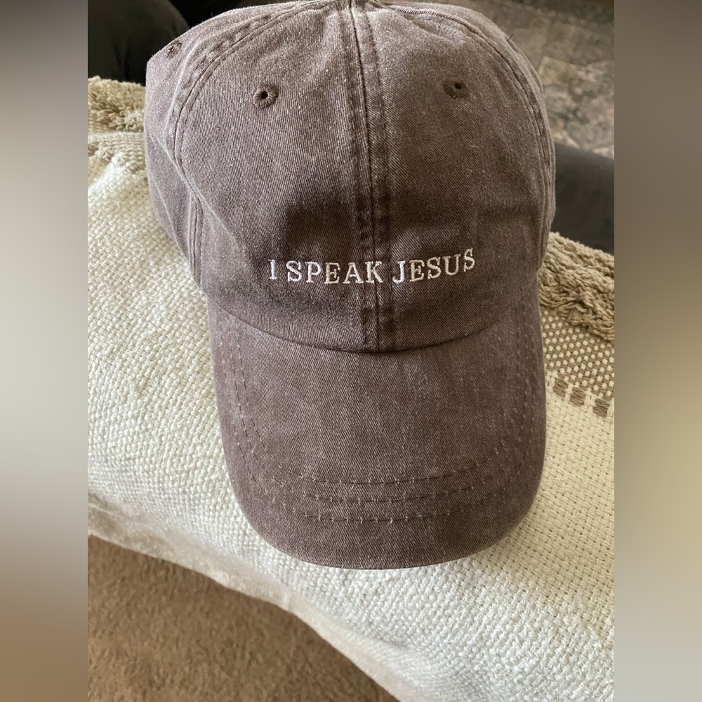 Brown 'I Speak Jesus' Cap